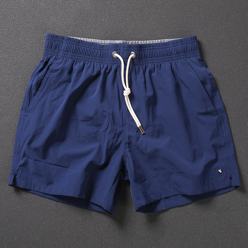 纯色沙滩裤男款速干可下水运动三分短裤有内衬海边温泉游泳裤潮牌视频