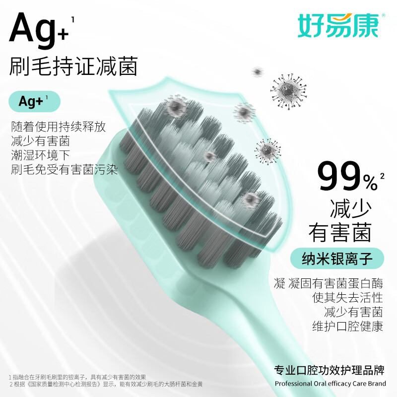 好易康深洁护龈软毛牙刷 呵护牙龈 舒适洁齿 无惧牙渍 颜色随机高清大图