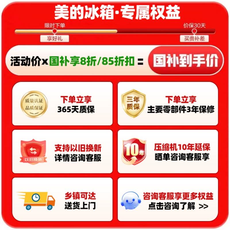 [自营]美的(Midea)冰箱60CM超薄嵌入400升法式多门一级能效变频风冷无霜家用大容量MR-417WFPE国补图片