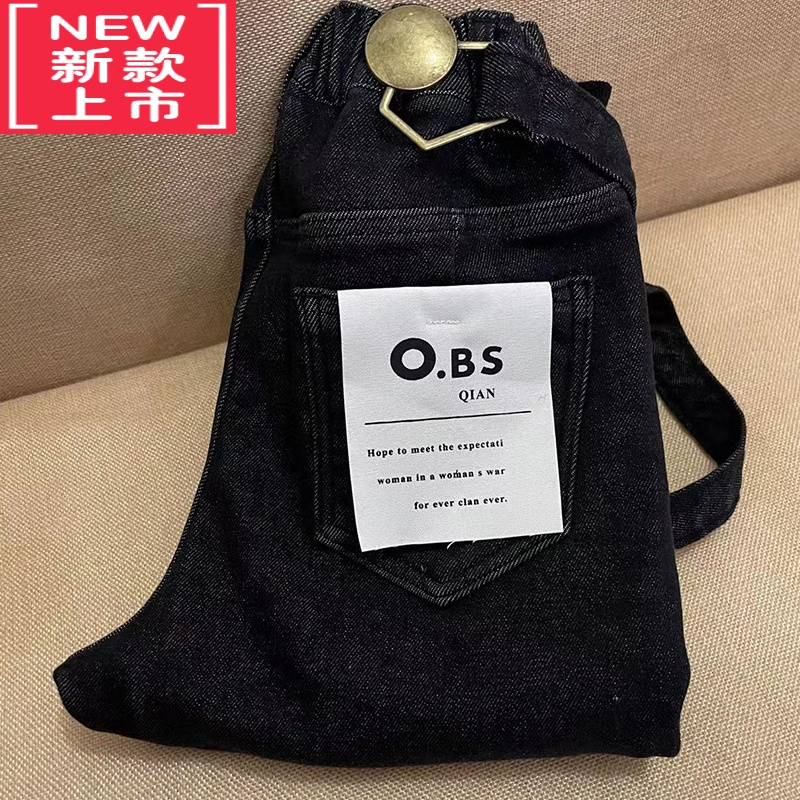 可莉允一体绒单肩男童背带裤单根可拆卸亲子装宽松儿童休闲裤加绒牛仔裤保暖裤