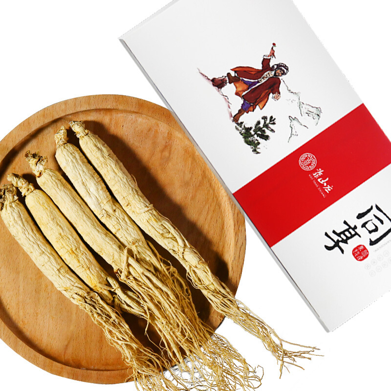 靠山庄大支白参70g 克 长白山整枝白参生晒参 人参整枝 泡酒 可搭配 枸杞 鹿茸 黄芪 人参酒 人参茶 苏宁自营