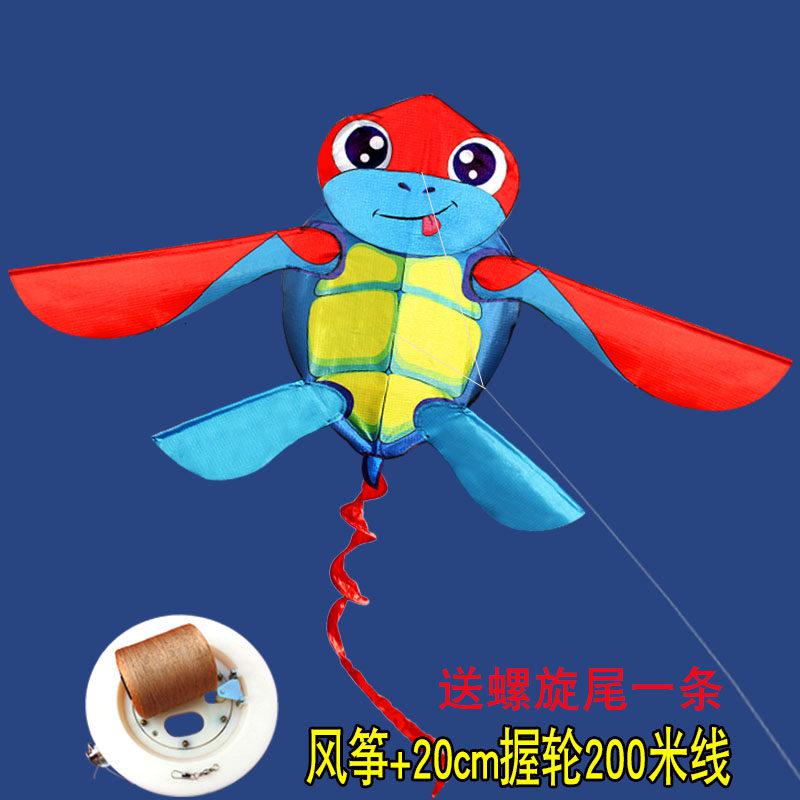 潍坊风筝 海龟风筝海洋动物新款成人儿童卡通风筝线轮微风易飞创意 三维工匠 风筝+20轮200米线高清大图