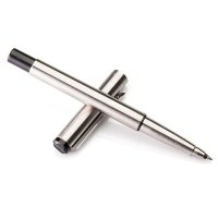 派克PARKER 签字笔 威雅钢杆白夹宝珠笔 学生办公通用日常书写拔帽式佩戴0.7mm黑色水性宝珠笔芯