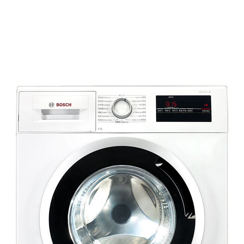 博世(BOSCH) XQG80-WAN201600W 8公斤 变频静音 15分钟快洗 婴幼洗 触摸屏 滚筒洗衣机(白色)