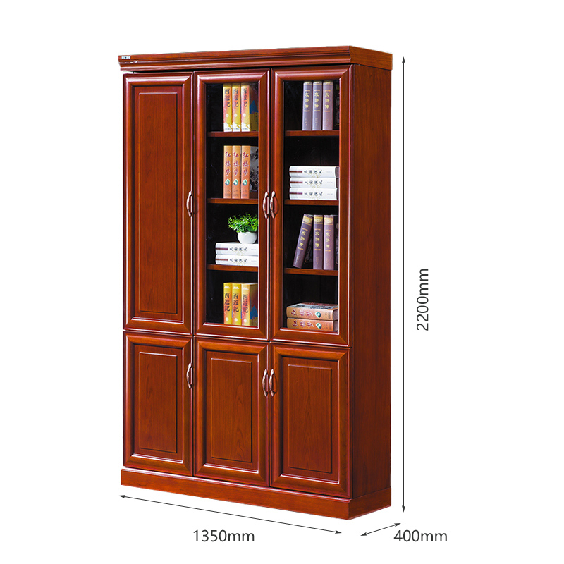 臻远ZY051425木质文件柜油漆贴木皮资料柜书柜 三门高清大图