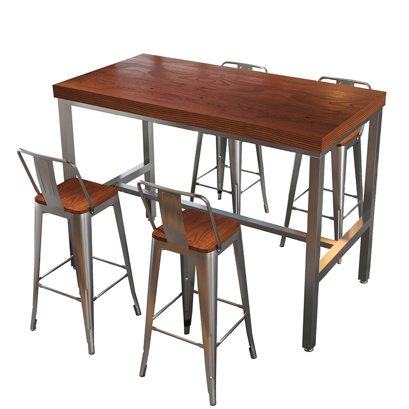 铭思达吧台桌一桌四椅1.2米套高清大图