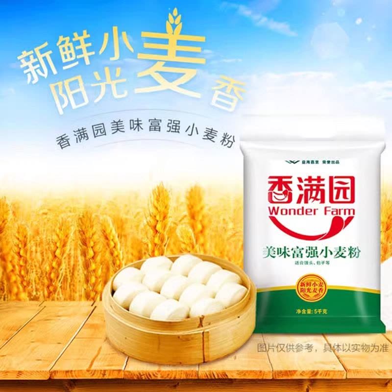 金龙鱼香满园美味富强小麦粉5kg装面粉家用包子饺子馒头通用小麦粉图片
