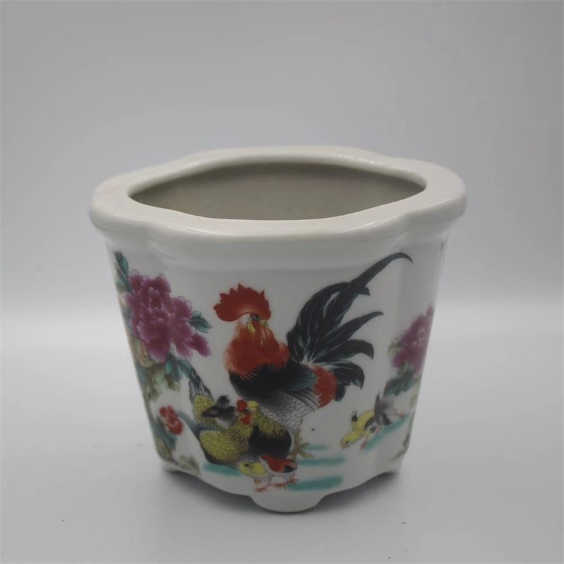 美帮汇复古风多款可选海棠异形小号花盆陶瓷花盆菖蒲盆多肉兰花仿古花盆高清大图