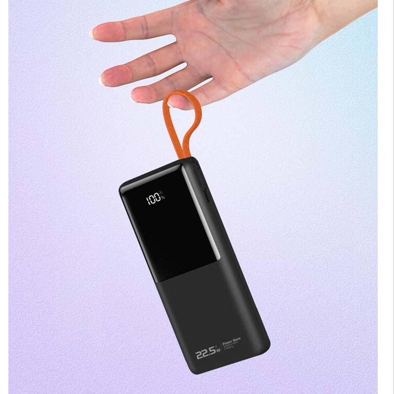 纽曼 移动电源1万毫安22.5W快充自带线黑色 M100快充版高清大图