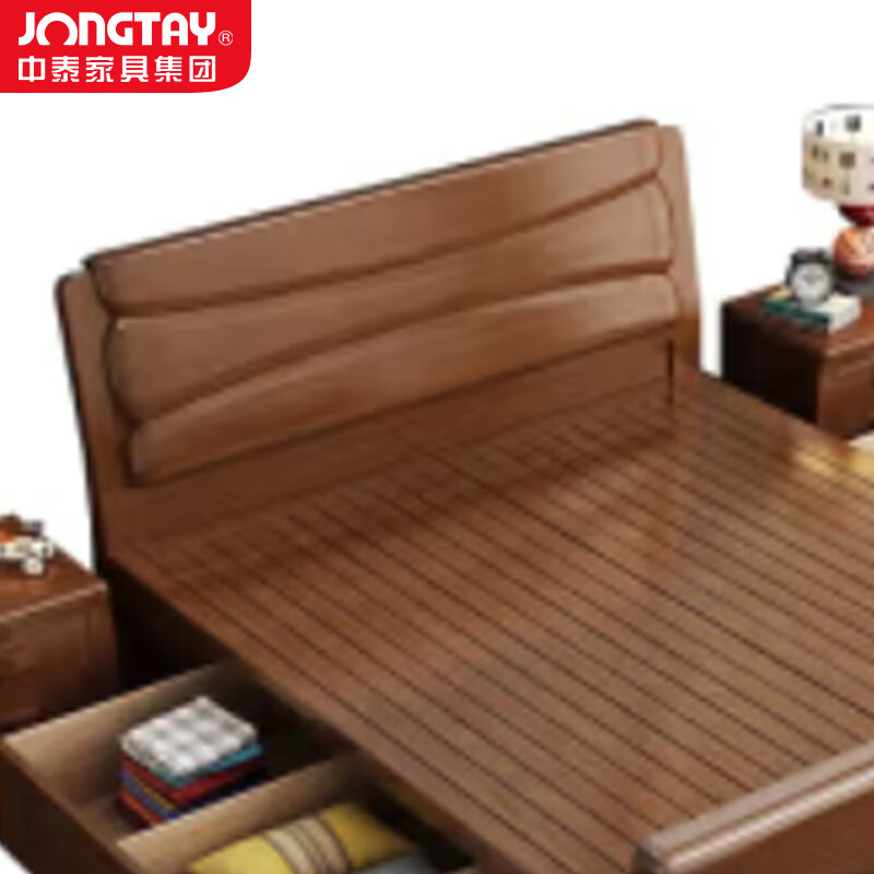 中泰(jongtay)1.0米实木床新中式简约接待床 J-CDZ91高清大图