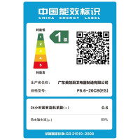 美的(Midea)暖敦敦上出水电热水器小厨宝家用6.6L迷你大水量连续出水36L搪瓷内胆一级能效速热F6.6-20CB