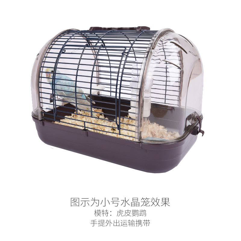 豪华高端水晶观赏全景运输透明鸟笼鹦鹉携带笼子蜜袋鼯熊虎皮牡丹高清大图