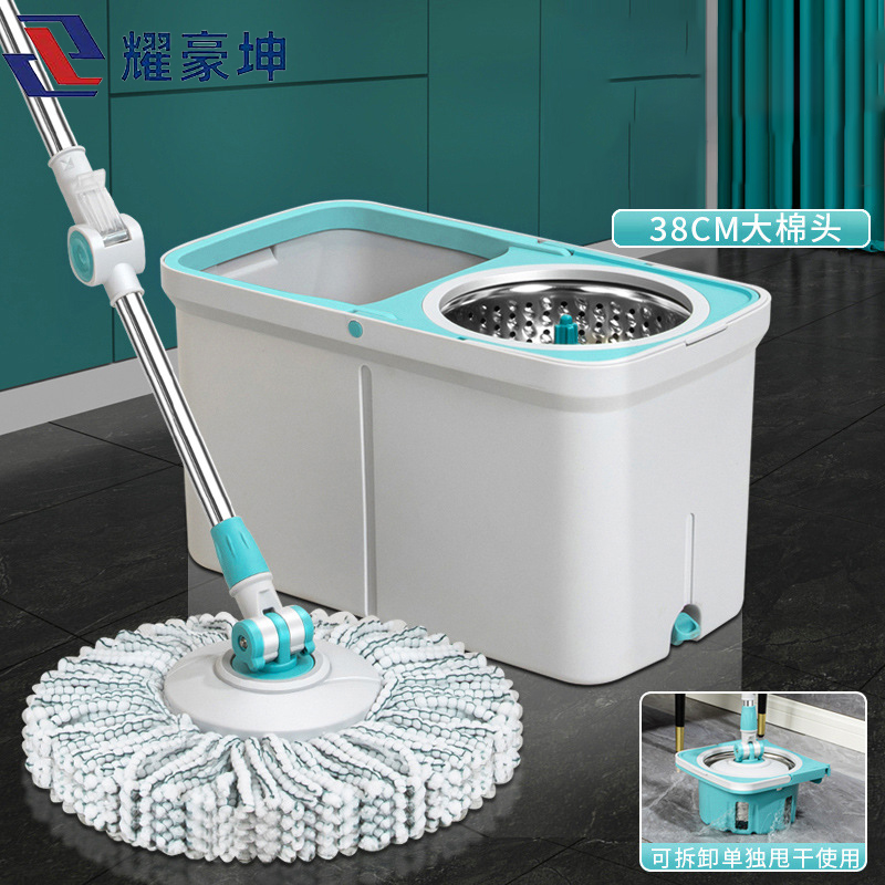 耀豪坤 双驱动旋转拖把 拖把桶 +2个拖把头YHT25/个高清大图