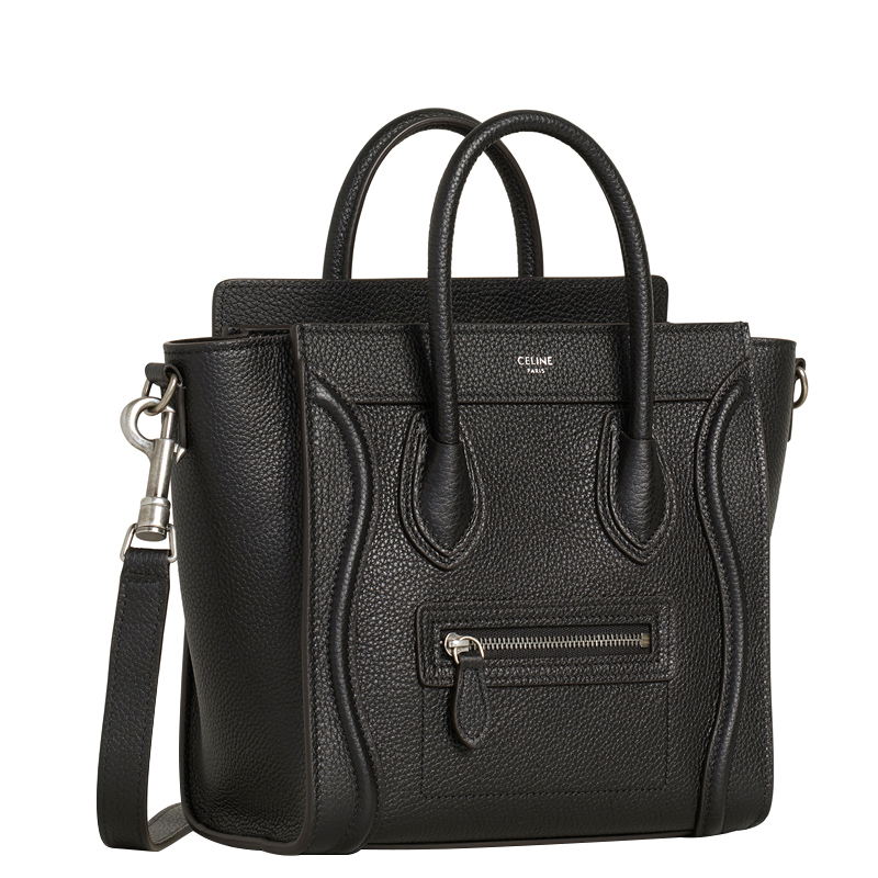 [直营] 赛琳(CELINE) LUGGAGE NANO 系列 女士经典粒面小牛皮 笑脸包 手提单肩斜挎包 女包