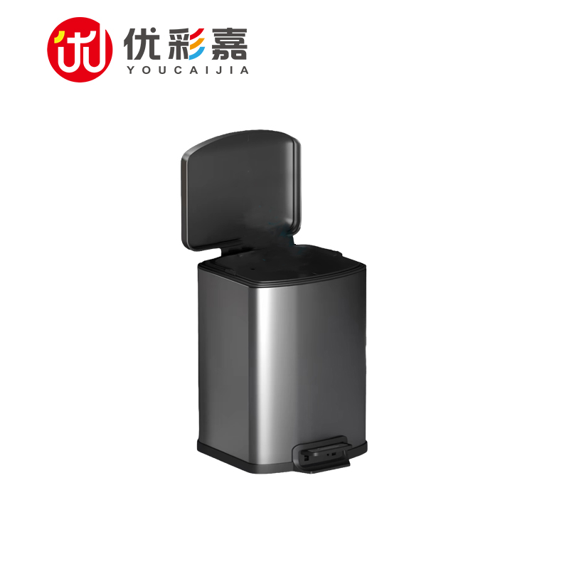 优彩嘉 不锈钢脚踏垃圾桶 12L LJT04 个高清大图