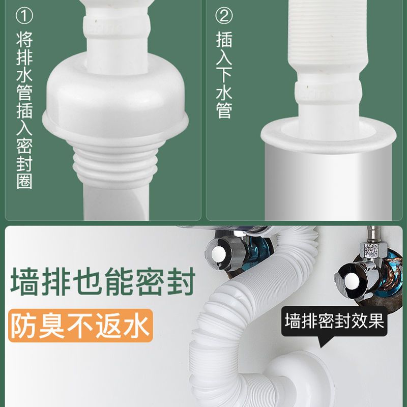 厨房下水管密封圈洗衣机排水管下水道地漏盖硅胶塞|75mm密封圈[防臭塞+硅胶芯]