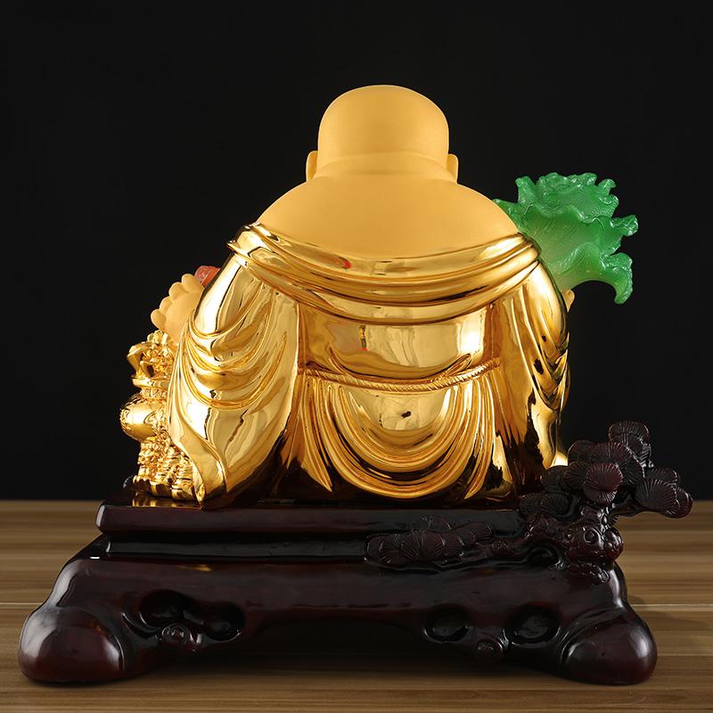 美帮汇大号弥勒佛摆件金蟾玉白菜笑佛像大肚弥勒佛客厅供奉高清大图