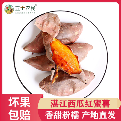 [五个农民]湛江西瓜红蜜薯5斤装小薯红心山芋地瓜烤番薯