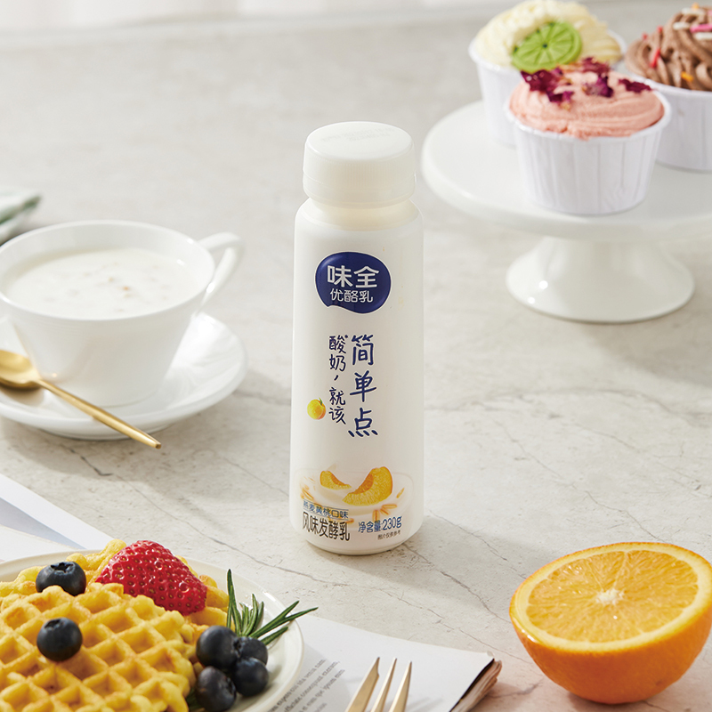 味全简单点酸奶燕麦黄桃味230g*10瓶 严于欧盟标准鲜奶发酵看得见的燕麦黄桃果粒 冷链运输新鲜到家