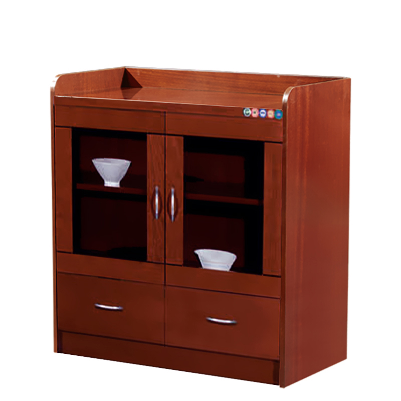 亿铁(YI TIE)木质矮柜茶水柜餐边柜 胡桃色两门0.8米HCGM285/个