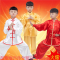 闪电客儿童太极服南韩丝太极练功服套装青少年武术表演服春秋功夫装团体比赛服