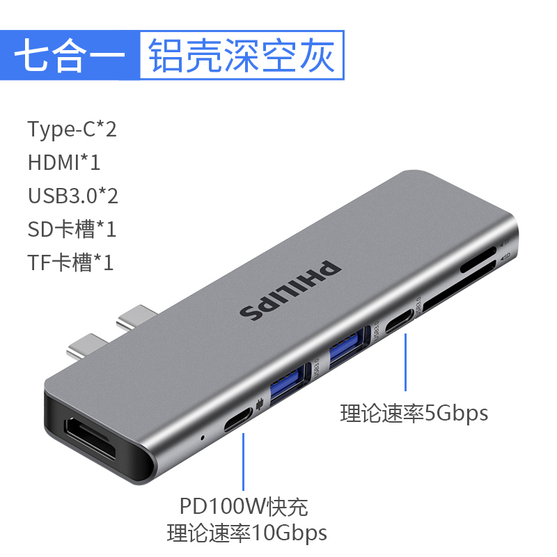 电脑转换器适用macbookpro扩展坞usb转接头口笔记本配件macair雷电3转hdmi网线投影仪typec拓展坞