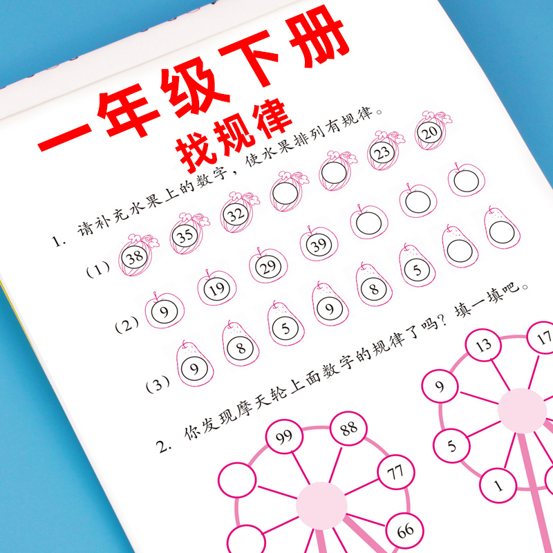 [4本]口算题卡+应用题+人民币+找规律 一年级下 [正版]口算题卡一年级下册数学口算天天练专项训练应用题小学认识人民币高清大图