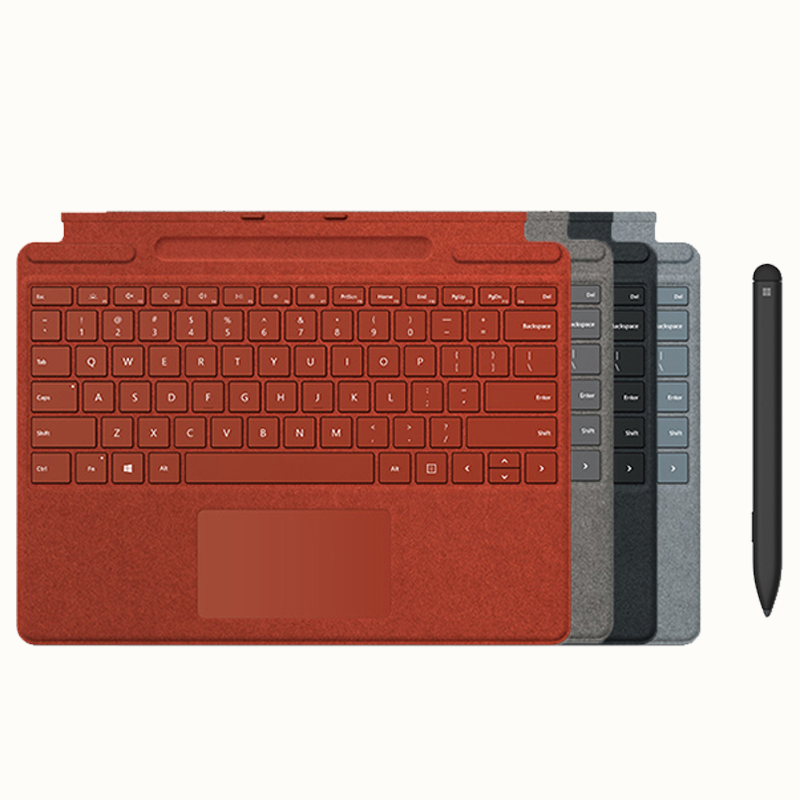 微软Surface Pro X 平板电脑二合一键盘盖 冰晶蓝+Slim Pen 超薄触控手写笔 适用Pro 8和Pro