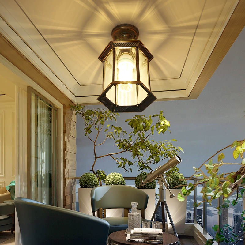 欧式简约户外吊灯防水阳台灯闪电客庭院灯别墅凉亭口长廊过道灯露台灯
