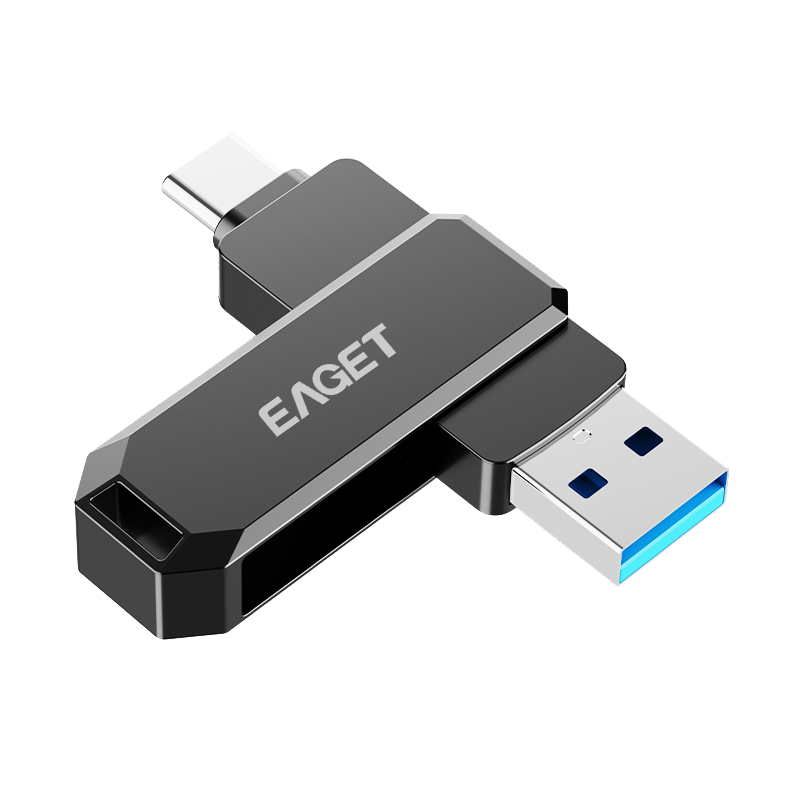 忆捷(Eaget)CF66 手机U盘Type-C USB3.2 双接口手机电脑多用旋转金属优盘128GB高清大图