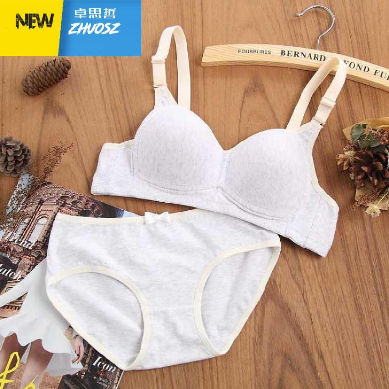韩版季无钢圈内衣薄款胸罩少女套装单件文胸发育期学生卓思哲胸罩