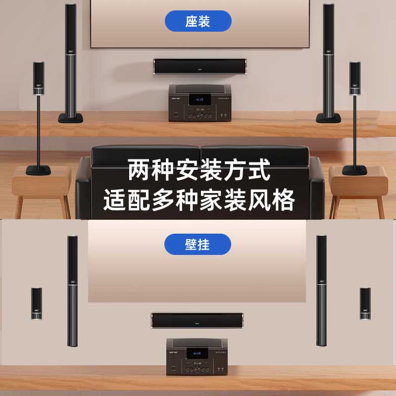 先科(SAST)A18家庭影院套装2 5.1家庭影院音响套装家用电视客厅壁挂落地音箱 (黑色)高清大图
