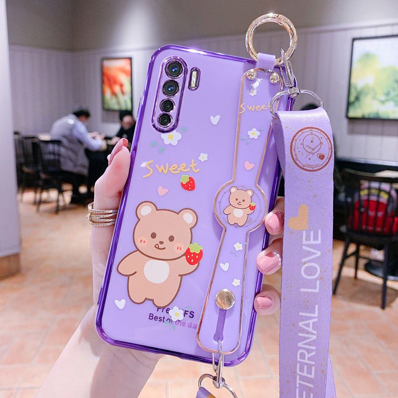 oppoa91手机壳oppoa92s腕带手机套a9软硅胶全包摄像头斜挎挂绳女a91