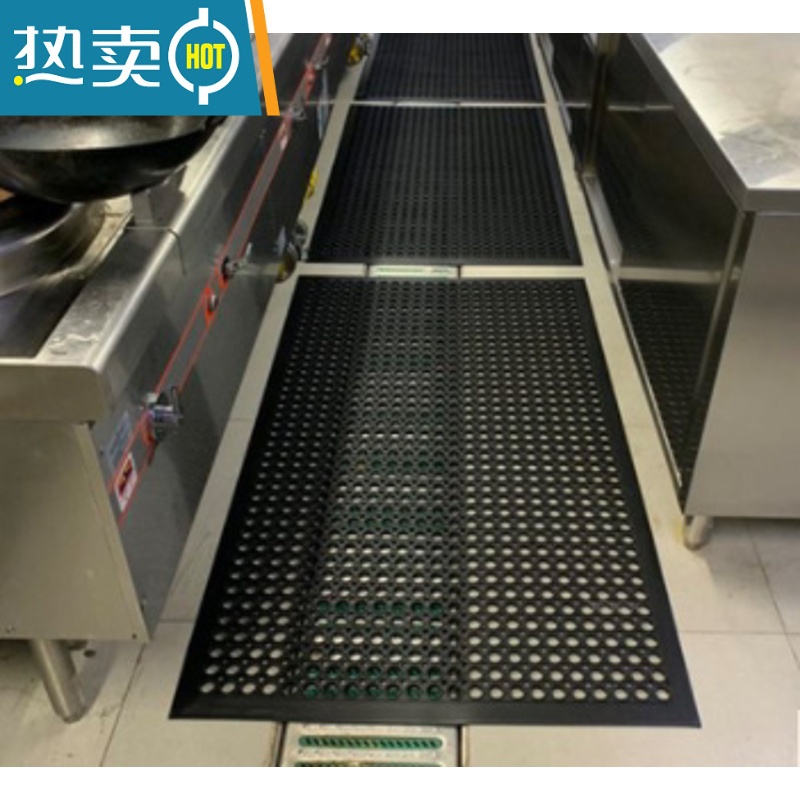 敬平商用厨房防滑地垫防油防水防摔餐厅饭店酒店耐磨橡胶地板垫可拼接防滑垫高清大图