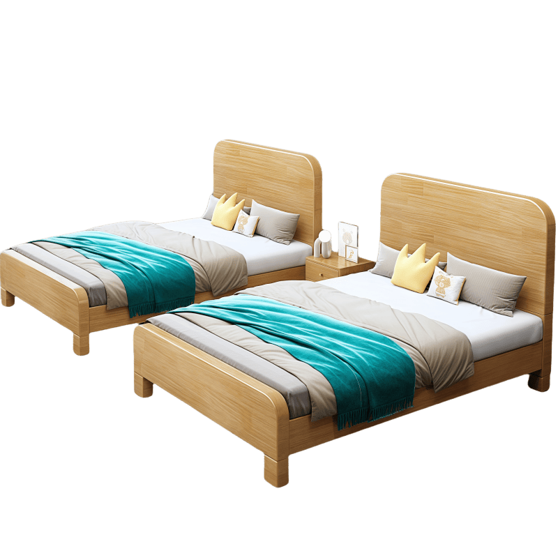 鑫木樽双人床*2+床头柜1200*2000*980mm套高清大图
