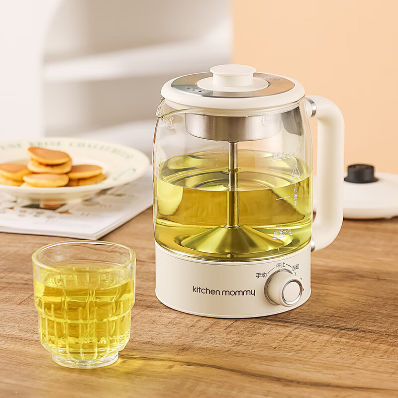 厨创妈咪kitchen mommy养生壶煮茶器煮茶壶电水壶热水壶烧水壶电热水壶迷你玻璃花茶壶(煮茶器)B22!高清大图