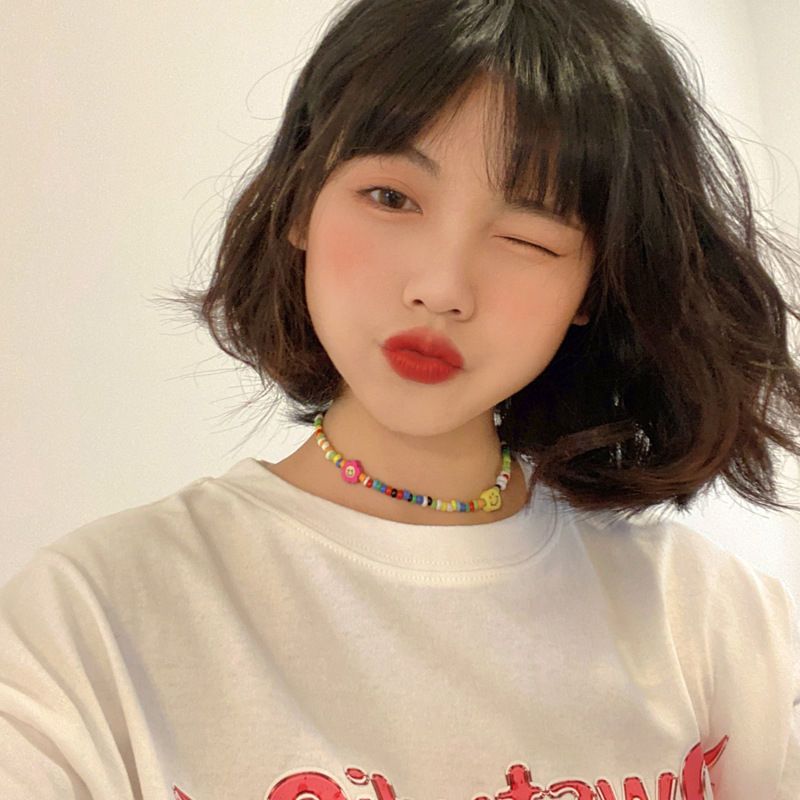 Lisa同款彩珠串珠花朵笑脸项链女金智秀Jennie百搭锁骨项圈颈链 笑脸串珠项链一条 普通包装