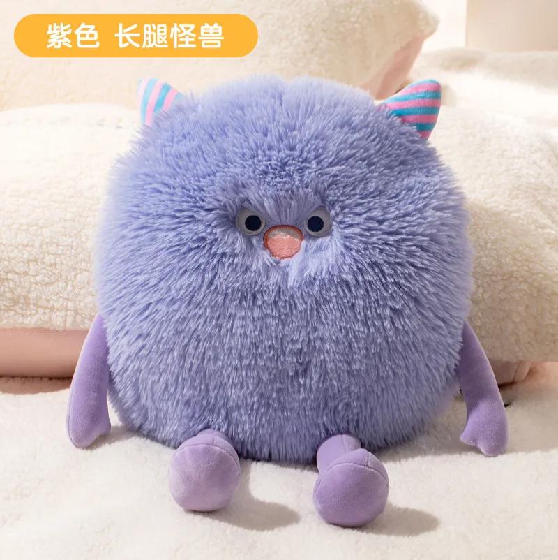 天虹国标电热水袋卡通长毛充电防爆电热暖手宝可拆卸水电分离暖宝--长腿怪兽--紫
