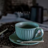 [单杯]不带碟 -颜色可备注 复古咖啡杯碟套装手工日式拉花杯欧式小奢华粗陶瓷手冲咖啡杯推荐