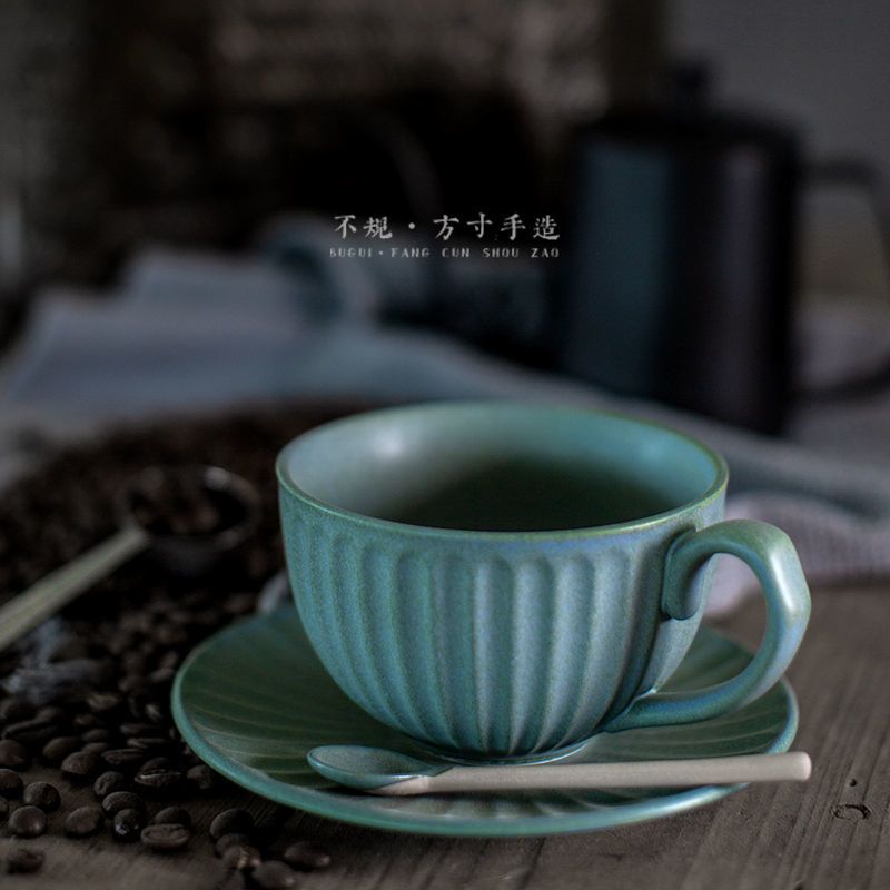 [单杯]不带碟 -颜色可备注 复古咖啡杯碟套装手工日式拉花杯欧式小奢华粗陶瓷手冲咖啡杯推荐