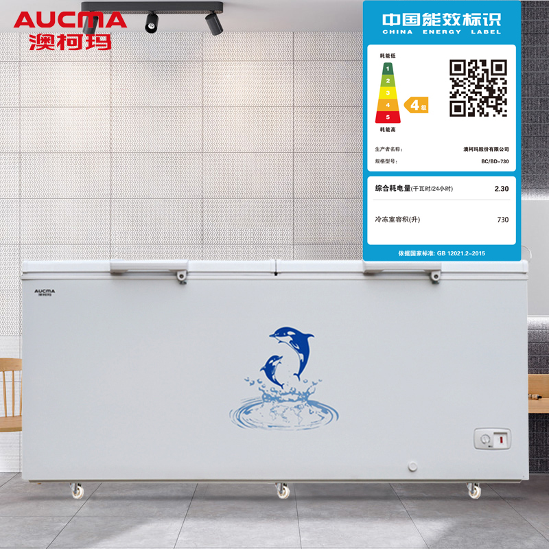 澳柯玛(Aucma) BC/BD-730 730升 大冷柜冰柜 卧式 商用 大容量 单温 冷藏冷冻 双开门高清大图