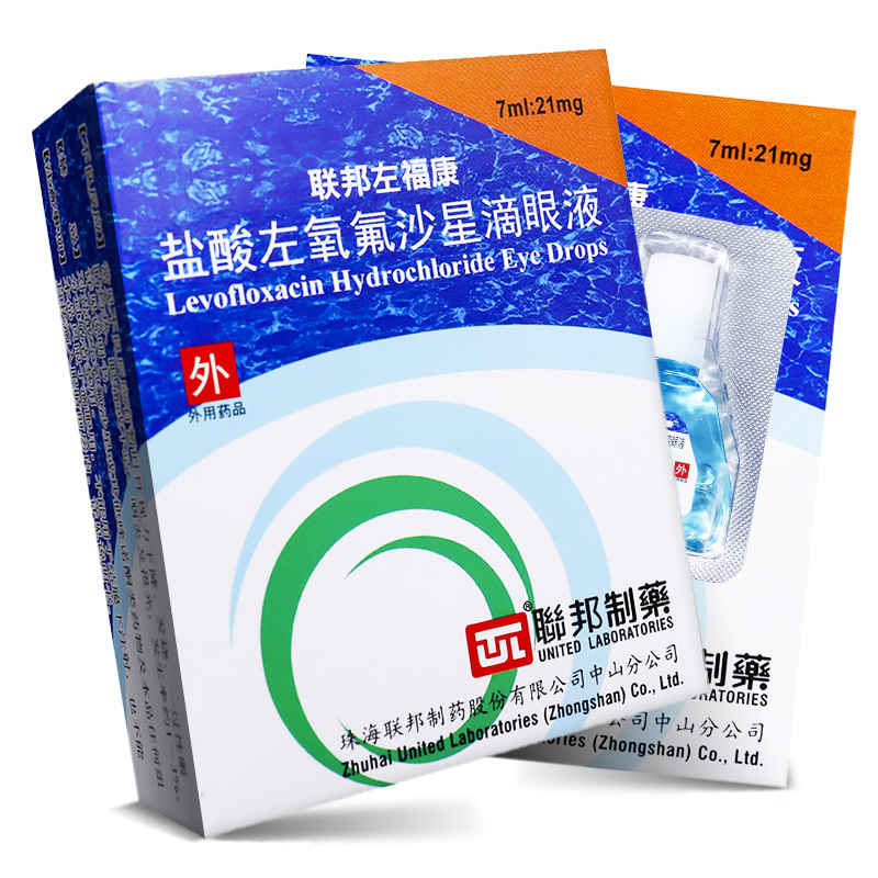 联邦联邦左福康盐酸左氧氟沙星滴眼液7ml21mg1瓶盒本品适用于治疗敏感