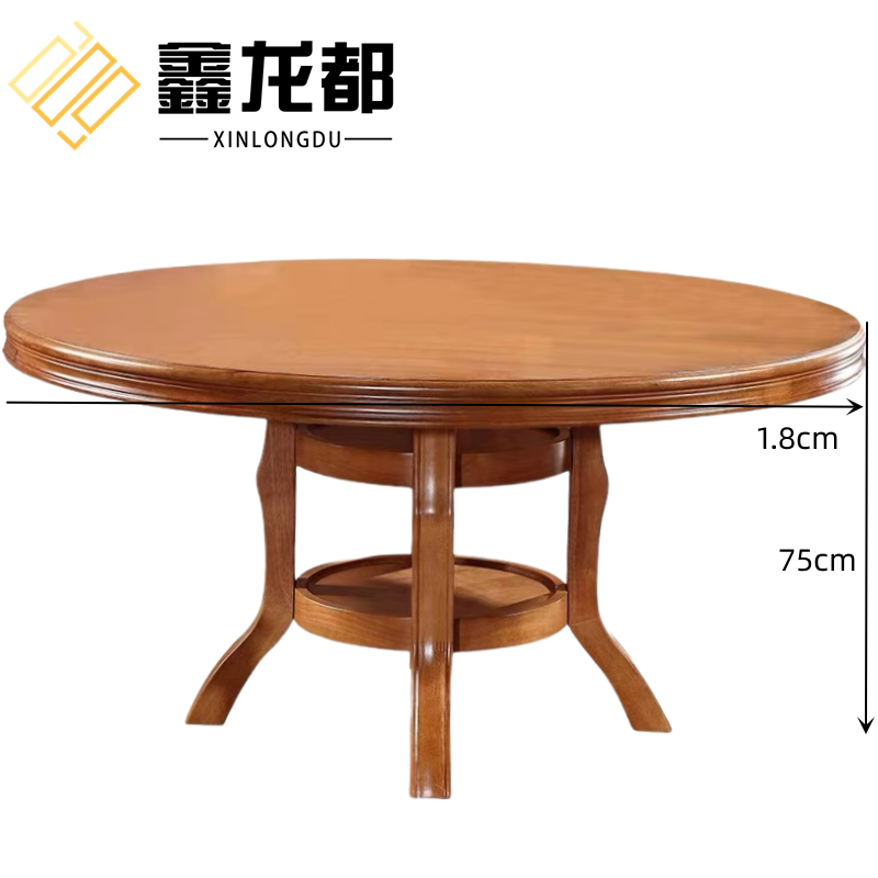 鑫龙都餐桌木质一桌十二椅套高清大图