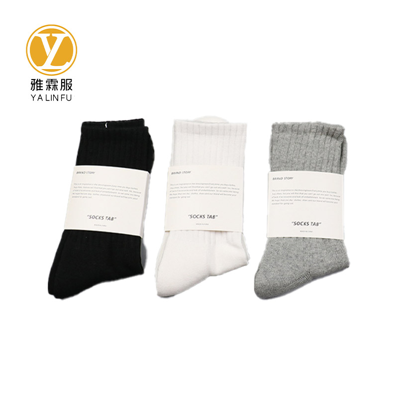 雅霖服 纯棉子运动中袜三双装YLFWZ104015 组高清大图