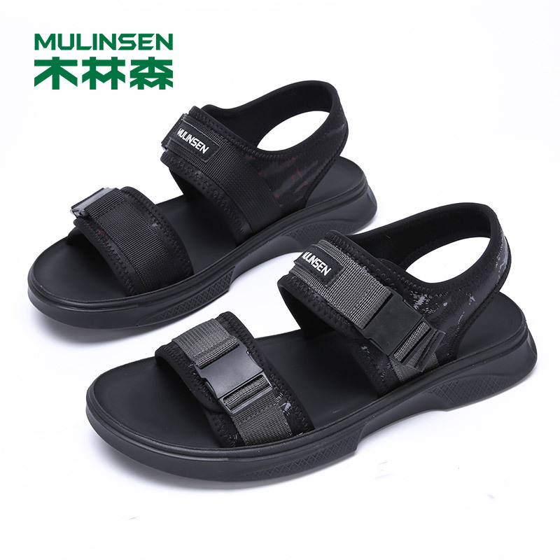 木林森夏季凉鞋男潮流韩版时尚品牌凉拖鞋个性百搭外穿透气沙滩鞋