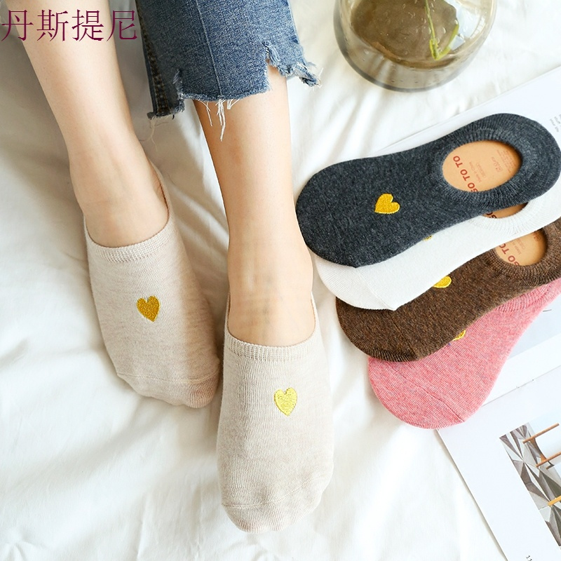 3双装 船袜女纯棉浅口隐形袜薄款短袜硅胶防滑低帮夏全棉少女袜子