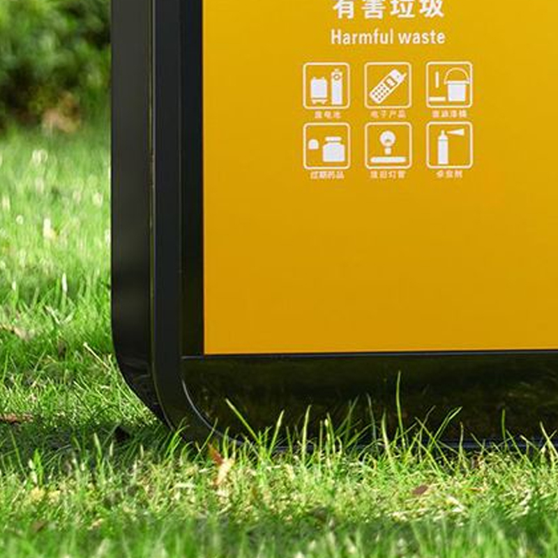 翌嘉 YJ4070418不锈钢分类垃圾箱公共场合环卫果皮箱户外垃圾桶 镀锌板圆角桶高清大图