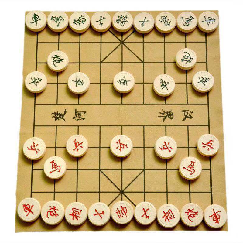 中国象棋棋盘围棋棋盘学生成人便携折叠儿童初学者双面皮革棋盘布|6.0双面棋盘(围+象)