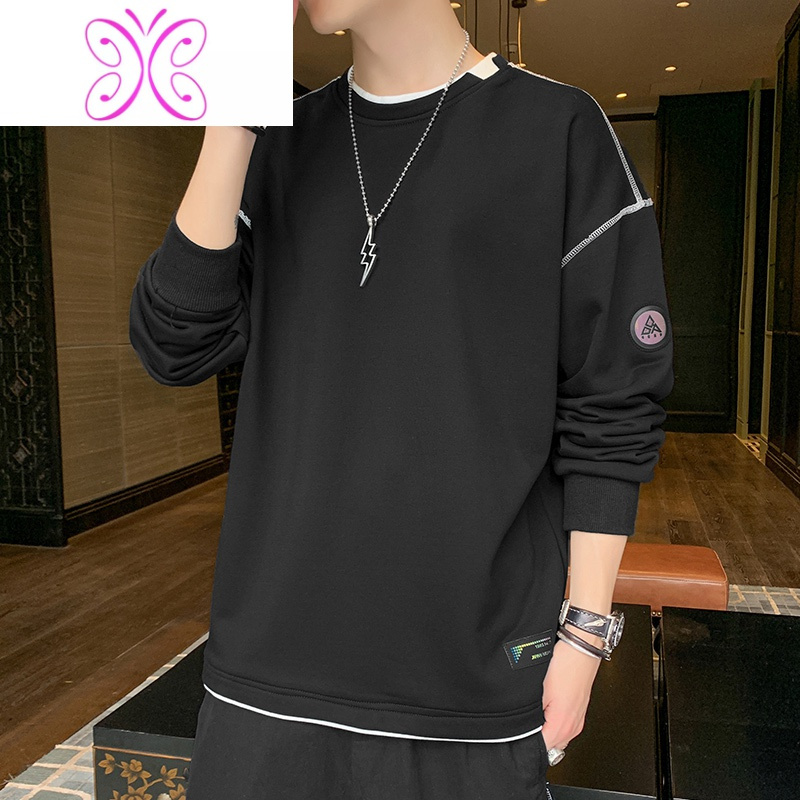 YUANSU卫衣男2020新款秋冬季加厚日式衣服潮流加绒秋衣秋装上衣长袖t恤卫衣