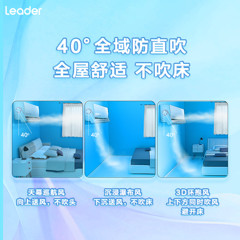 海尔智家Leader旋翼1.5匹 新一级变频空调挂机自清洁客厅空调 KFR-35GW/05MUE81TU1换新高清大图
